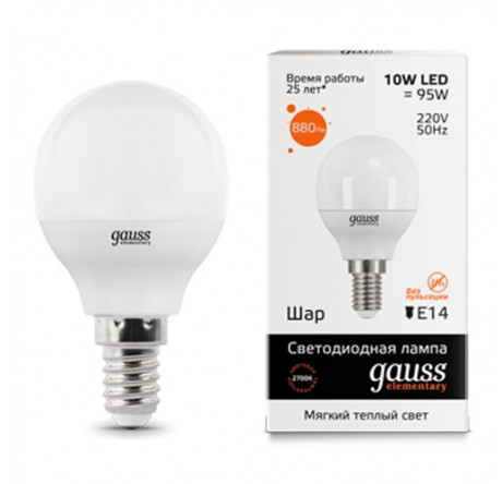 GAUSS LED ELEMENTARY CANDLE 10W GAUSS - valday-experts.ru – фото 1