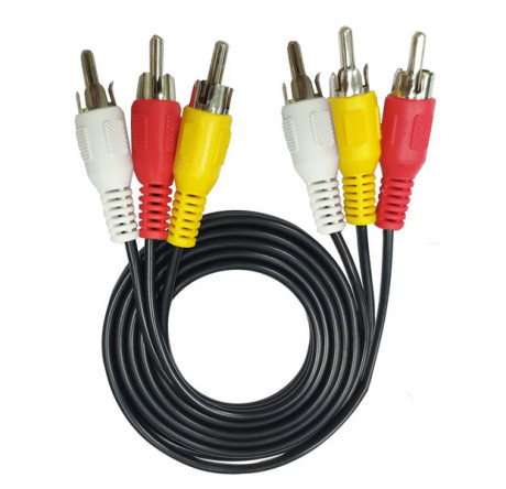 Lumax DC2130 Кабель 3RCA-3RCA 3 м (черн.) Кабель  LUMAX - valday-experts.ru – фото 1