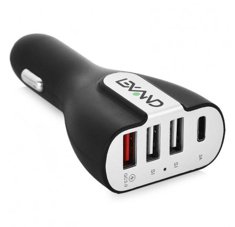 Lexand USB LP-4C (черный) азу с четырьмя портами  Автомобильное зарядное устройство  LEXAND - valday-experts.ru – фото 1
