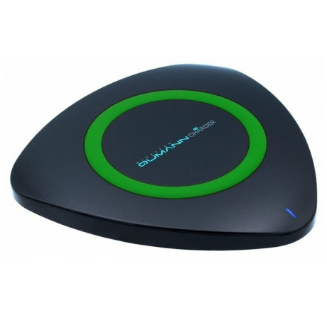 Qumann QWC-01 Wireless Delta Qi Charger Black/Green ring 50513 Беспроводное зарядное устройство  QUMANN - valday-experts.ru – фото 1