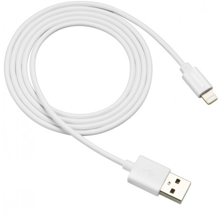 Canyon CNS-MFICAB01W Ultra-compact MFI Cable, certified by Apple, 1M length, 2.8mm , White co Кабель CANYON - valday-experts.ru – фото 1