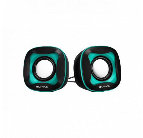Canyon USB 2.0 Speaker black+light blue 7472C 2*3W 4 Ohm ABS 1.2m cable with USB2.0 & 3.5mm  Колонки CANYON - valday-experts.ru – фото 1