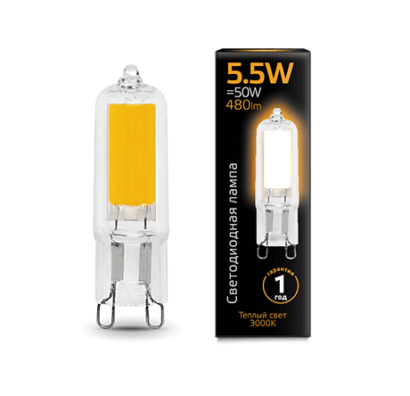 Gauss LED G9 AC220-240V 5.5W 480lm 3000K Glass 1/10/200 10780910 GAUSS - valday-experts.ru – фото 2
