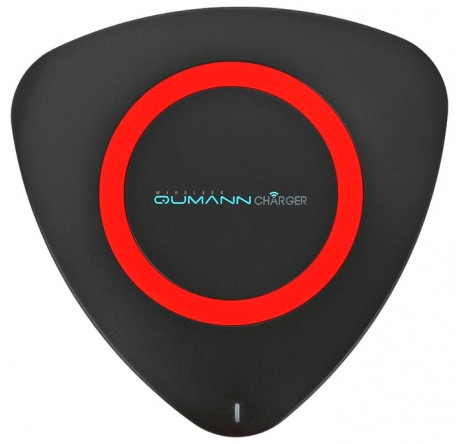 Qumann QWC-01 Wireless Delta Qi Charger Black/Red ring 50511 Беспроводное зарядное устройство  QUMANN - valday-experts.ru – фото 1