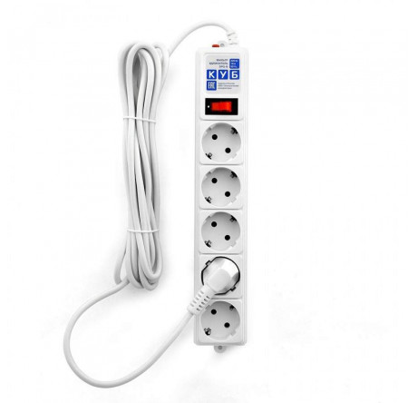 Сетевой фильтр Power Cube SPG-B-15-WHITE 5,0 м 5 розеток белый 1 Power Cube - valday-experts.ru – фото 1