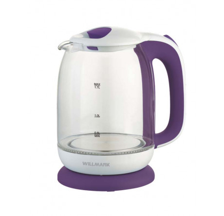 Чайник Willmark WEK-1704G  белый/фиолетовый WILLMARK - valday-experts.ru – фото 1