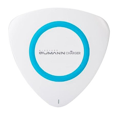 Qumann QWC-01 Wireless Delta Qi Charger White/Blue ring 50514 Беспроводное зарядное устройство  QUMANN - valday-experts.ru – фото 1