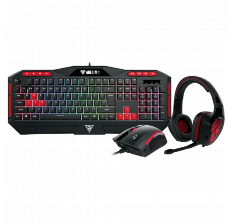 Gamdias POSEIDON M1 (мембранная USB, 5 кнопок, 3200 DPI,  Набор игровые клавиатура, мышь и гарнитура Asus - valday-experts.ru – фото 1