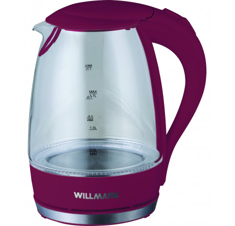 Чайник Willmark WEK-1708G бордовый WILLMARK - valday-experts.ru – фото 1