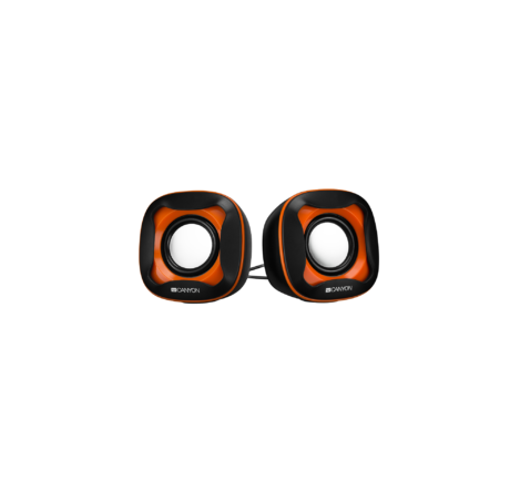 Canyon USB 2.0 Speaker black +orange 021C 2*3W 4 Ohm ABS 1.2m cable with USB2.0 & 3.5mm audi Колонки CANYON - valday-experts.ru – фото 1