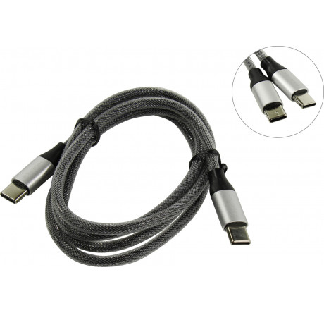 Deppa Alum USB Type-C - USB Type-C, алюминий/нейлон, USB 2.0, 3A, 1.2м, графит, Deppa 72248 Кабель  DEPPA - valday-experts.ru – фото 1