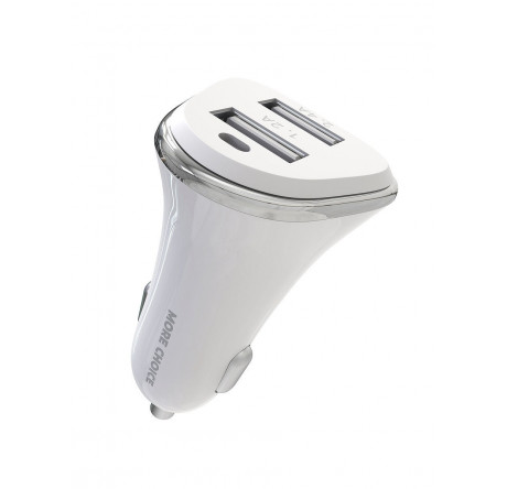 More Choice AC22 2USB 2.4A  белый Автомобильное зарядное устройство  MORE CHOICE - valday-experts.ru – фото 1