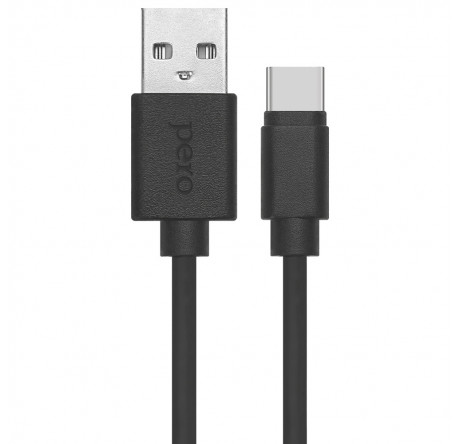 PERO DC-03 Type-C, 2А, 2м, черный Fast Charge Дата-кабель  PERO - valday-experts.ru – фото 1