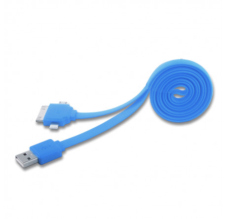 Harper CCH-401 blue Кабель USB на 3: microUSB + 30pin + Lightning; 0,3 м HARPER - valday-experts.ru – фото 1