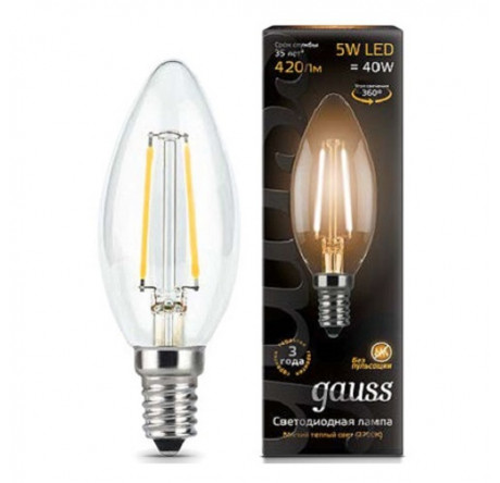 GAUSS LED FILAMENT CANDLE OPAL E14 GAUSS - valday-experts.ru – фото 1