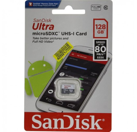 Карта памяти Sandisk microSDXC 128Gb Class10 с адаптером Sandisk - valday-experts.ru – фото 1