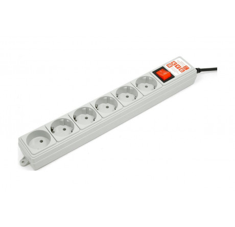 Сетевой фильтр Power Cube 3,0 м 6 розеток (серый) 10А/2,2кВт SPG Power Cube - valday-experts.ru – фото 1