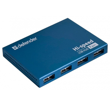 Defender USB Septima Slim USB2.0, 7портов,блок питания2A Разветвитель  Defender - valday-experts.ru – фото 1