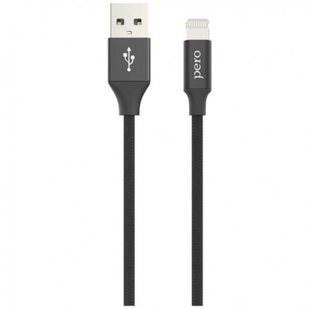 PERO DC-03 8-pin Lightning, 2А, 1м, черный Дата-кабель  PERO - valday-experts.ru – фото 1