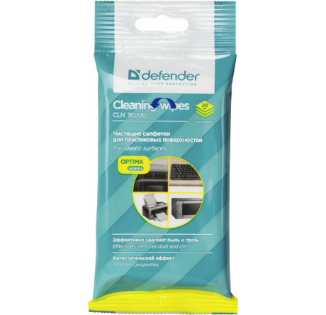 Defender CLN 30200 Optima 20 шт,пакет с подвесом для поверхностей Салфетки  Defender - valday-experts.ru – фото 1
