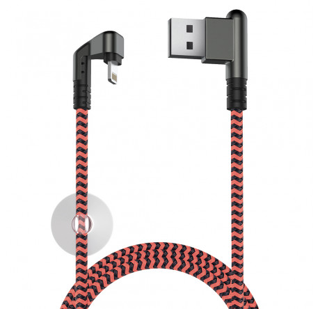 Olmio X-Game Neo USB 2.0 - Lightning, 1.2м, 2.1A, игровой, угловой USB A 038905 Кабель  OLMIO - valday-experts.ru – фото 1