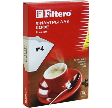 Фильтры для кофе Filtero №4/40, белые Filtero - valday-experts.ru – фото 1