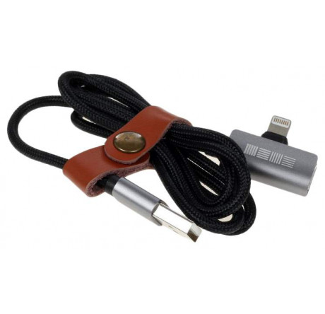 Interstep Lightning, ChargeN Listen,1м,Blck/SpG,TPE,мет.кон Кабель  INTERSTEP - valday-experts.ru – фото 1